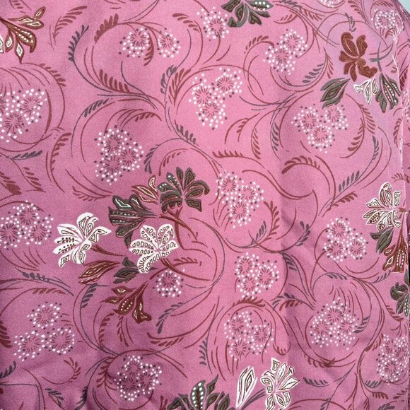 70s pink and floral button up collared shirt - Picture 7 of 8